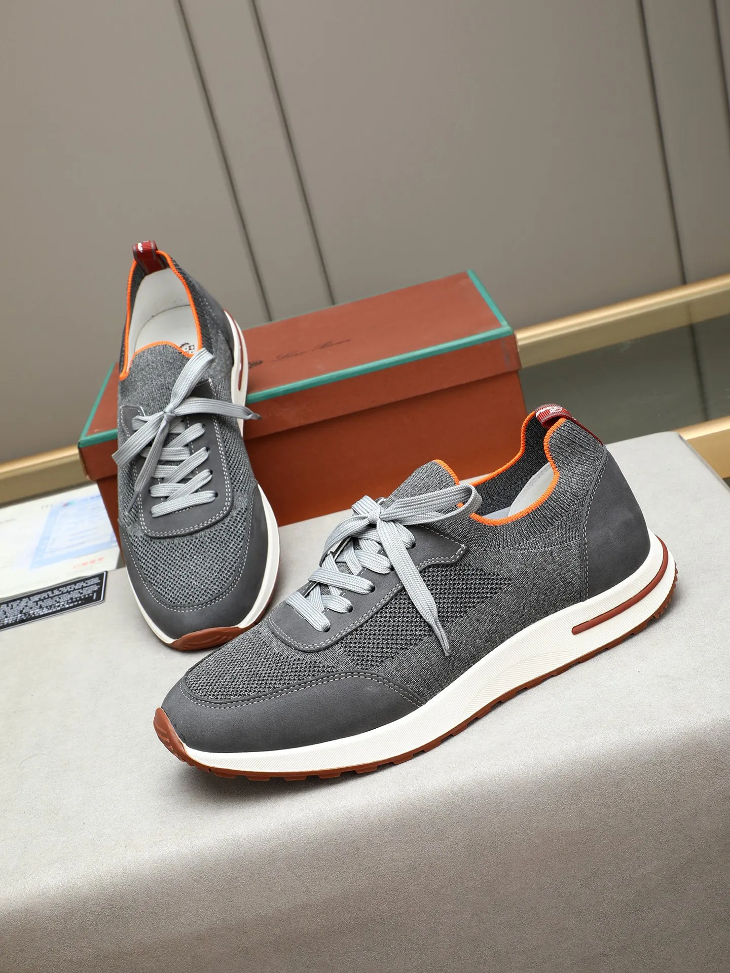 Men's shoes 💰420 LP new product on sale Loro Piana knitted sneakers | Made of Wish wool blended fabric | The upper is made of unique knitted fabrics